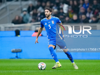 Manuel Locatelli of Italy during the UEFA Nations League 2024/25 League A Group 2 match between Italy and France at Stadio Giuseppe Meazza o...