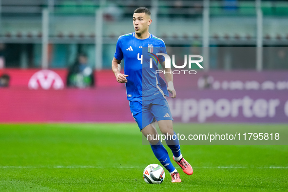 Alessandro Buongiorno of Italy during the UEFA Nations League 2024/25 League A Group 2 match between Italy and France at Stadio Giuseppe Mea...