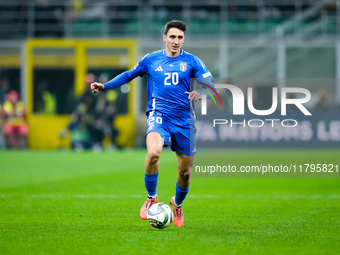 Andrea Cambiaso of Italy during the UEFA Nations League 2024/25 League A Group 2 match between Italy and France at Stadio Giuseppe Meazza on...