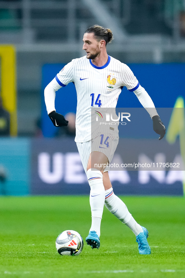 Adrien Rabiot of France during the UEFA Nations League 2024/25 League A Group 2 match between Italy and France at Stadio Giuseppe Meazza on...