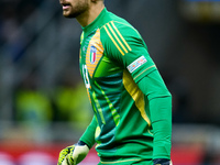 Guglielmo Vicario of Italy looks on during the UEFA Nations League 2024/25 League A Group 2 match between Italy and France at Stadio Giusepp...