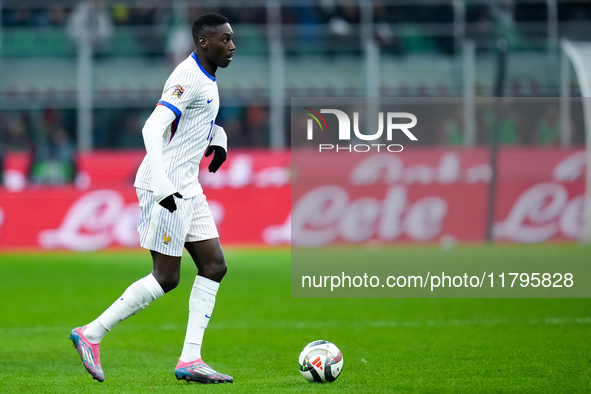 Randal Kolo Muani of France during the UEFA Nations League 2024/25 League A Group 2 match between Italy and France at Stadio Giuseppe Meazza...