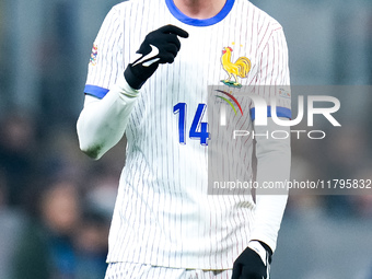 Adrien Rabiot of France looks on during the UEFA Nations League 2024/25 League A Group 2 match between Italy and France at Stadio Giuseppe M...