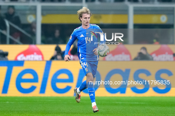 Nicolo' Rovella of Italy during the UEFA Nations League 2024/25 League A Group 2 match between Italy and France at Stadio Giuseppe Meazza on...