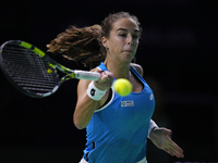 MALAGA, SPAIN - NOVEMBER 20: Lucia Bronzetti of Team Italy in her singles match against Viktoria Hruncakova of Team Slovakia in the final ti...