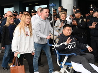 36-year-old, 7-year veteran New York City Police Department Officer Rich Wong is released from Jamaica Hospital after being shot in Jamaica,...