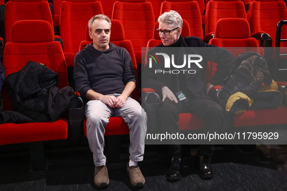 Director Joel Souza and Marek Zydowicz, the CEO and founder of Energa Camerimage Film Festival , attend the world premiere of  ' Rust ' film...