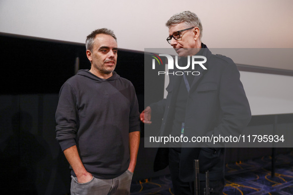 Director Joel Souza and Marek Zydowicz, the CEO and founder of Energa Camerimage Film Festival , attend the world premiere of  ' Rust ' film...