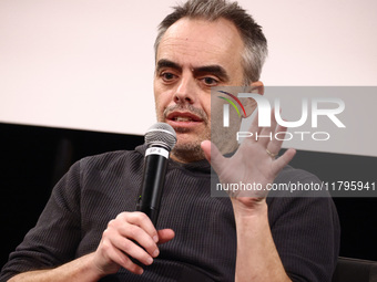 Director Joel Souza attends a discussion after the world premiere of  ' Rust ' film during the 32nd International Film Festival Energa CAMER...