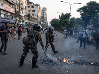 A clash erupts between students of Dhaka College and City College at Dhaka's Science Lab intersection in Dhaka, Bangladesh, on November 20,...