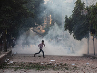 A clash erupts between students of Dhaka College and City College at Dhaka's Science Lab intersection in Dhaka, Bangladesh, on November 20,...