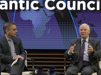 US Senator Ben Cardin (D-MD) speaks about regional migration challenges of the Western Hemisphere during a conversation at the Atlantic Coun...