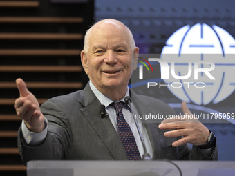 US Senator Ben Cardin (D-MD) speaks about regional migration challenges of the Western Hemisphere during a conversation at the Atlantic Coun...