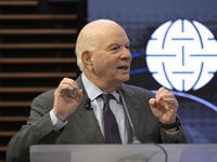 US Senator Ben Cardin (D-MD) speaks about regional migration challenges of the Western Hemisphere during a conversation at the Atlantic Coun...