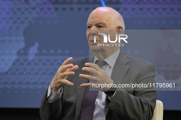 US Senator Ben Cardin (D-MD) speaks about regional migration challenges of the Western Hemisphere during a conversation at the Atlantic Coun...