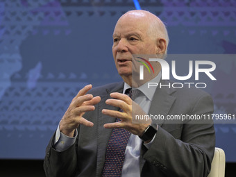 US Senator Ben Cardin (D-MD) speaks about regional migration challenges of the Western Hemisphere during a conversation at the Atlantic Coun...