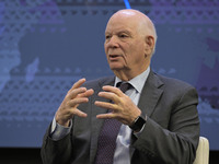 US Senator Ben Cardin (D-MD) speaks about regional migration challenges of the Western Hemisphere during a conversation at the Atlantic Coun...