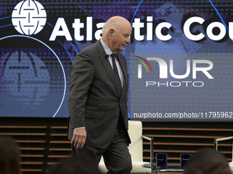 US Senator Ben Cardin (D-MD) speaks about regional migration challenges of the Western Hemisphere during a conversation at the Atlantic Coun...