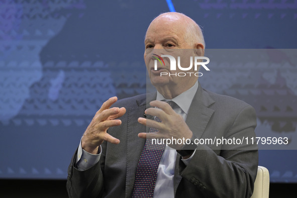 US Senator Ben Cardin (D-MD) speaks about regional migration challenges of the Western Hemisphere during a conversation at the Atlantic Coun...