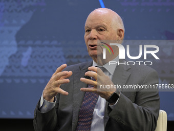 US Senator Ben Cardin (D-MD) speaks about regional migration challenges of the Western Hemisphere during a conversation at the Atlantic Coun...