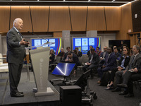 US Senator Ben Cardin (D-MD) speaks about regional migration challenges of the Western Hemisphere during a conversation at the Atlantic Coun...