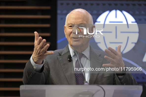 US Senator Ben Cardin (D-MD) speaks about regional migration challenges of the Western Hemisphere during a conversation at the Atlantic Coun...