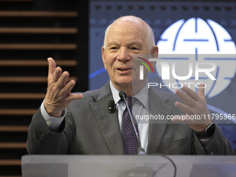 US Senator Ben Cardin (D-MD) speaks about regional migration challenges of the Western Hemisphere during a conversation at the Atlantic Coun...