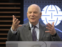 US Senator Ben Cardin (D-MD) speaks about regional migration challenges of the Western Hemisphere during a conversation at the Atlantic Coun...