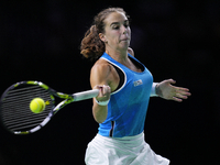 MALAGA, SPAIN - NOVEMBER 20: Lucia Bronzetti of Team Italy in her singles match against Viktoria Hruncakova of Team Slovakia in the final ti...