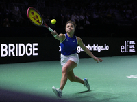 MALAGA, SPAIN - NOVEMBER 20: Jasmine Paolini of Team Italy in her singles match against Rebecca Sramkova of Team Slovakia during the final t...