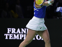 MALAGA, SPAIN - NOVEMBER 20: Jasmine Paolini of Team Italy in her singles match against Rebecca Sramkova of Team Slovakia during the final t...