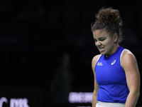 MALAGA, SPAIN - NOVEMBER 20: Jasmine Paolini of Team Italy in her singles match against Rebecca Sramkova of Team Slovakia during the final t...