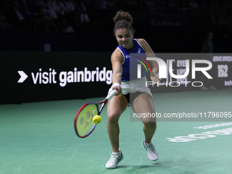 MALAGA, SPAIN - NOVEMBER 20: Jasmine Paolini of Team Italy in her singles match against Rebecca Sramkova of Team Slovakia during the final t...