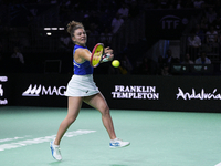 MALAGA, SPAIN - NOVEMBER 20: Jasmine Paolini of Team Italy in her singles match against Rebecca Sramkova of Team Slovakia during the final t...