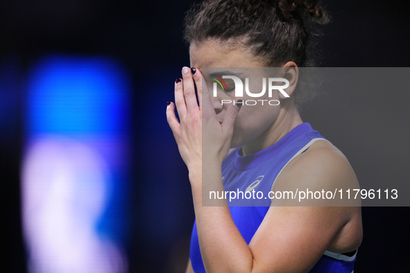 MALAGA, SPAIN - NOVEMBER 20: Jasmine Paolini of Team Italy in her singles match against Rebecca Sramkova of Team Slovakia during the final t...