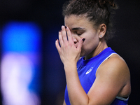 MALAGA, SPAIN - NOVEMBER 20: Jasmine Paolini of Team Italy in her singles match against Rebecca Sramkova of Team Slovakia during the final t...