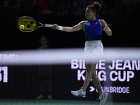 MALAGA, SPAIN - NOVEMBER 20: Jasmine Paolini of Team Italy in her singles match against Rebecca Sramkova of Team Slovakia during the final t...