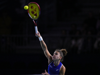 MALAGA, SPAIN - NOVEMBER 20: Jasmine Paolini of Team Italy in her singles match against Rebecca Sramkova of Team Slovakia during the final t...