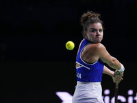 MALAGA, SPAIN - NOVEMBER 20: Jasmine Paolini of Team Italy in her singles match against Rebecca Sramkova of Team Slovakia during the final t...