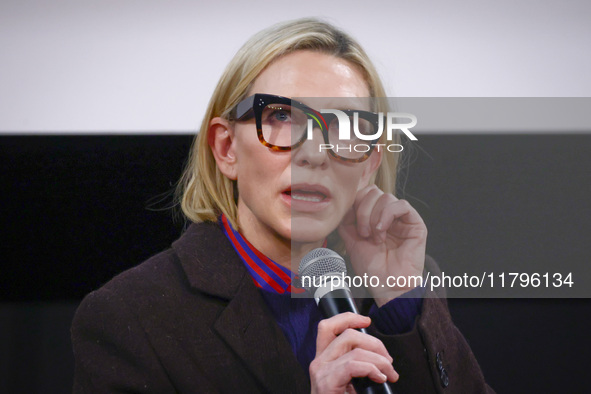 Cate Blanchett attends a panel discussion 'Widening the Lens: Inclusion and Excellence in our Industry' during the 32nd International Film F...