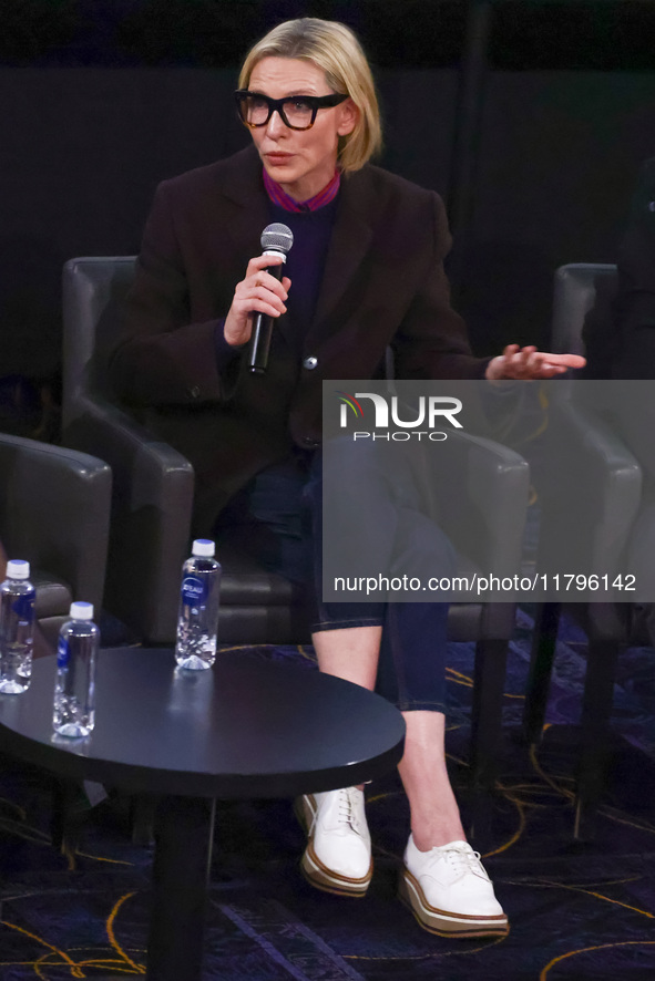 Cate Blanchett attends a panel discussion 'Widening the Lens: Inclusion and Excellence in our Industry' during the 32nd International Film F...