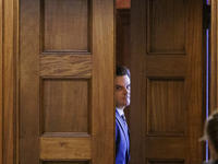 Matt Gaetz, President-Elect Donald Trump's pick for Attorney General, meets with senators in the Capitol Building in Washington DC. Gaetz fa...