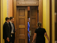 Matt Gaetz, President-Elect Donald Trump's pick for Attorney General, meets with senators in the Capitol Building in Washington DC. Gaetz fa...