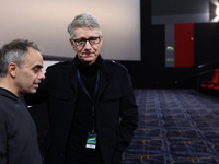 Director Joel Souza and festival director Marek Zydowicz during the world premiere of 'Rust' movie, on which set Alec Baldwin fatally shot c...