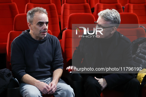 Director Joel Souza and festival director Marek Zydowicz during the world premiere of 'Rust' movie, on which set Alec Baldwin fatally shot c...