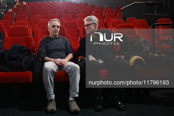 Director Joel Souza and festival director Marek Zydowicz during the world premiere of 'Rust' movie, on which set Alec Baldwin fatally shot c...