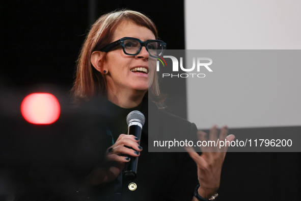 Cinematographer Bianca Cline during the world premiere of 'Rust' movie, on which set Alec Baldwin fatally shot camera operator Halyna Hutchi...