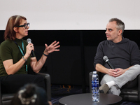 Cinematographer Bianca Cline and director Joel Souza during the world premiere of 'Rust' movie, on which set Alec Baldwin fatally shot camer...