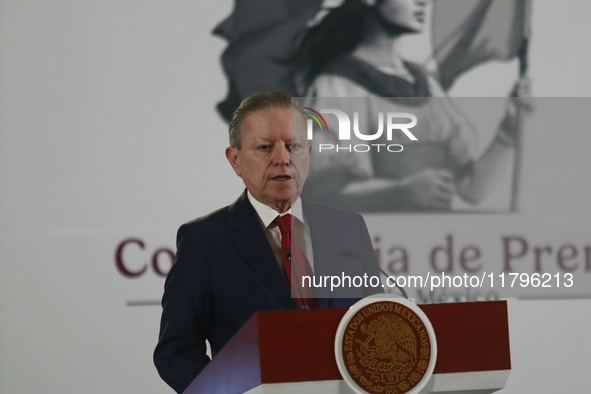 Arturo Zaldivar Lelo de Larrea, Coordinator of Policy and Government, speaks about sending three secondary laws of the Judiciary to the Mexi...