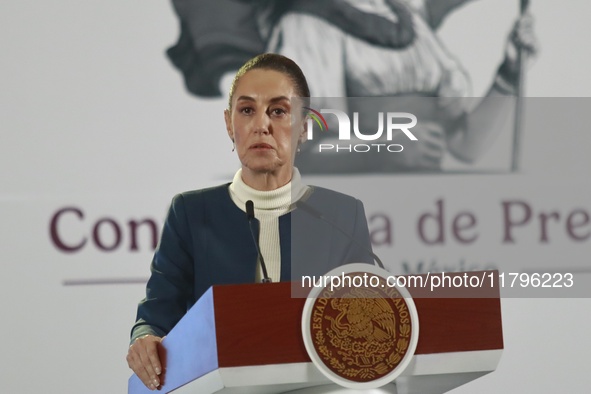 Mexico's President Claudia Sheinbaum Pardo speaks about sending three secondary laws of the Judiciary to the Mexican congress, as well as th...